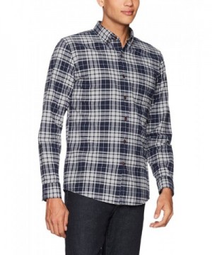 Men's Standard-Fit Plaid Oxford Shirt - Navy Eclipse Heather - C0182XRDGYR