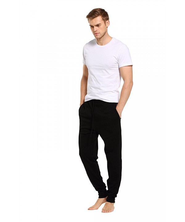 CYZ Men's Cotton Knit Jogger Lounge Pants With Drawstring - Black ...