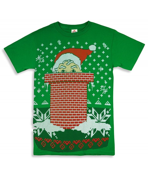 Santa PEAKING Chimney Sweater T Shirt