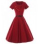 GownTown Vintage Stretchy Dresses Burgundy