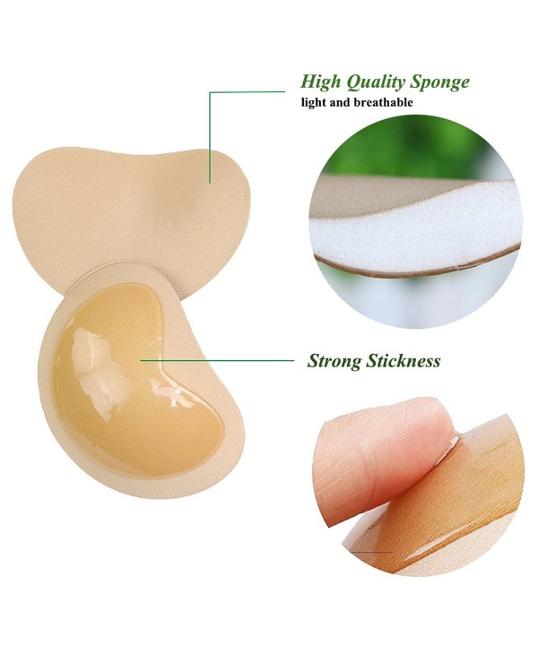 Self-Adhesive Bra Pads-Removeable Silicone Padded Bra Inserts Push Up ...