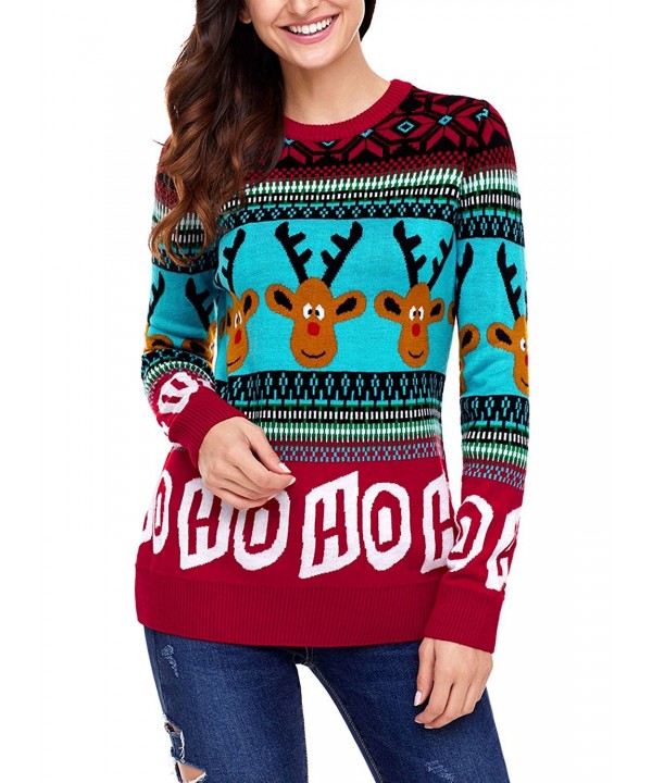 Dokotoo Crewneck Reindeer Christmas Pullover