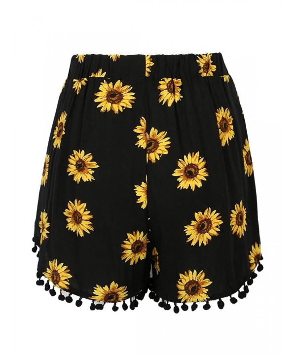 Womens Black Sunflower Shorts Medium
