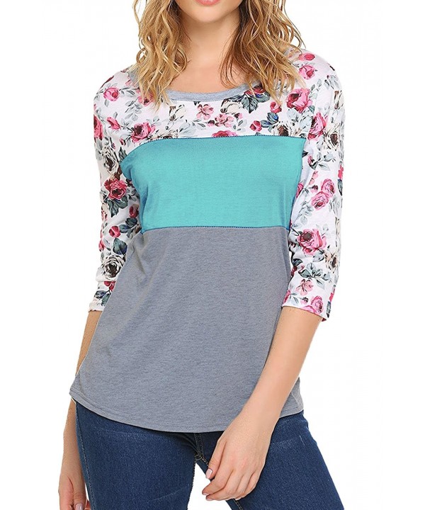 JQstar Womens Sleeve Floral T Shirts