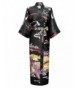Swhiteme Womens Kimono Geisha Black